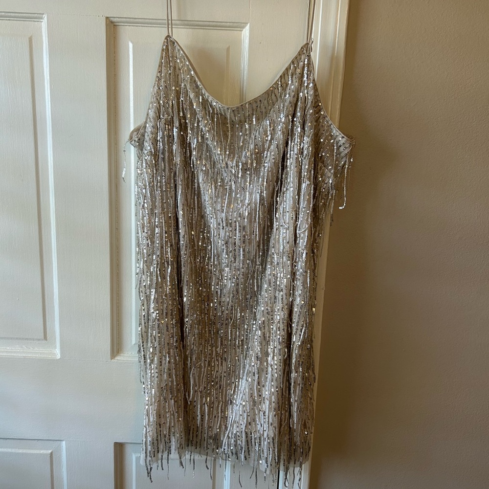 H&M champagne sequin mini dress